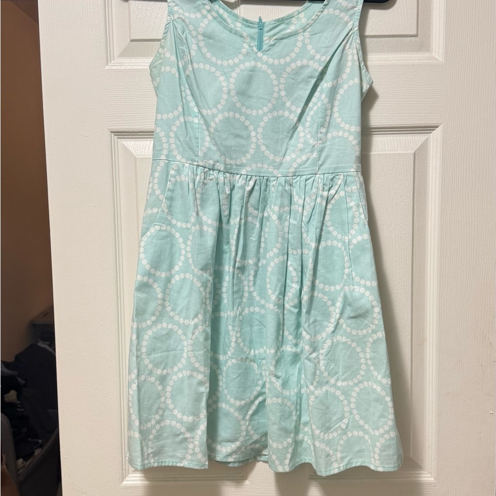 Adorable Mint Womens Dress with Circle Pattern